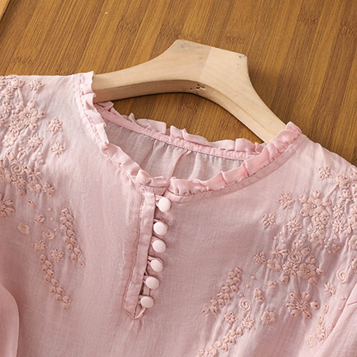 Amoura Floral Button-Front Blouse