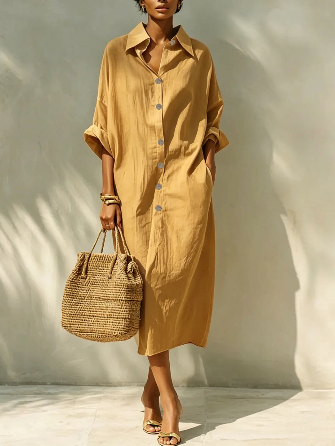 Elisabeth Relaxed Midi Shirt Dress