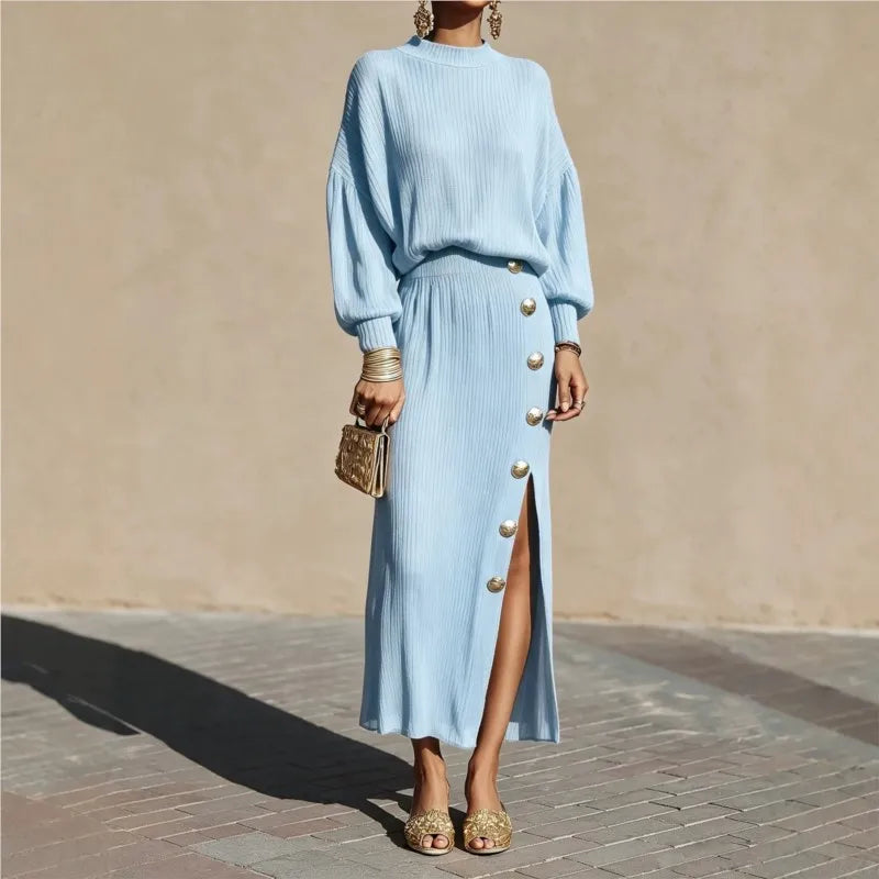 Theodora Balloon Sleeve Sweater Dress