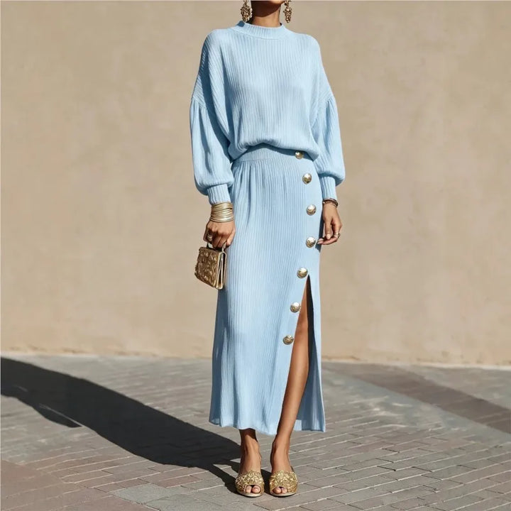 Theodora Balloon Sleeve Sweater Dress