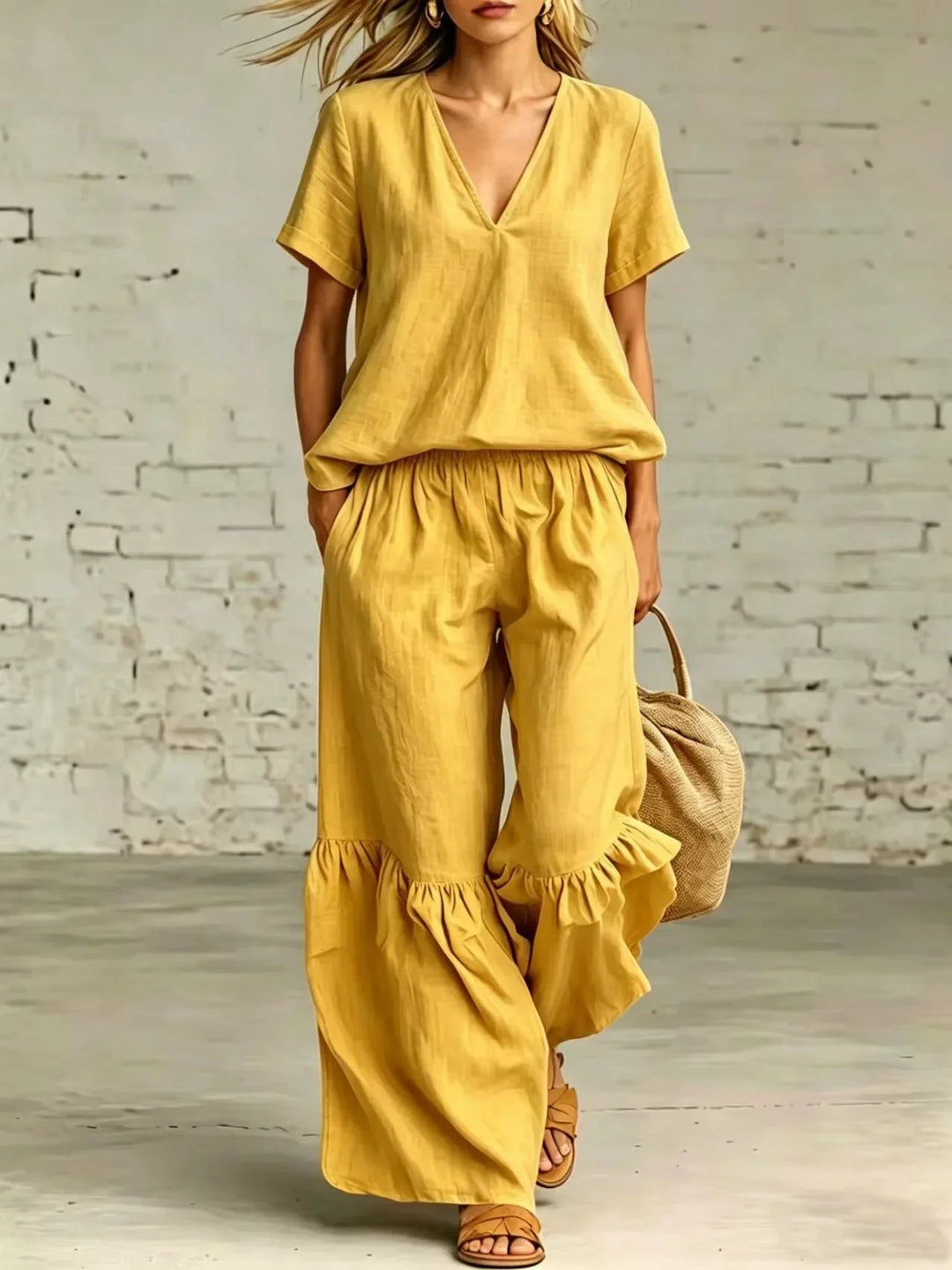 Iris Ruffle Hem Two-Piece Set