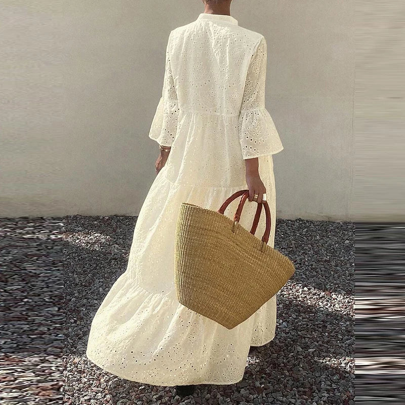 Tabitha Deep V Flared Sleeve Maxi Dress