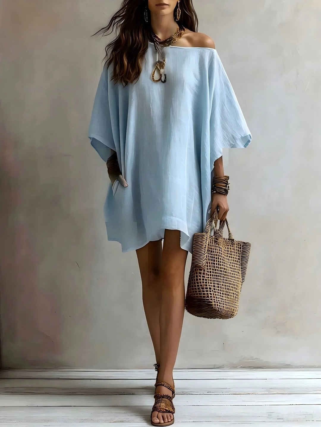 Annalise Off Shoulder Batwing Midi Dress