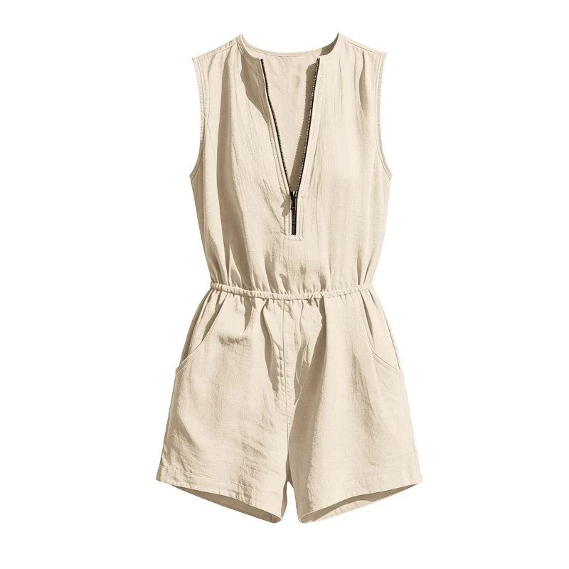 Lila Relaxed Zip Front Romper