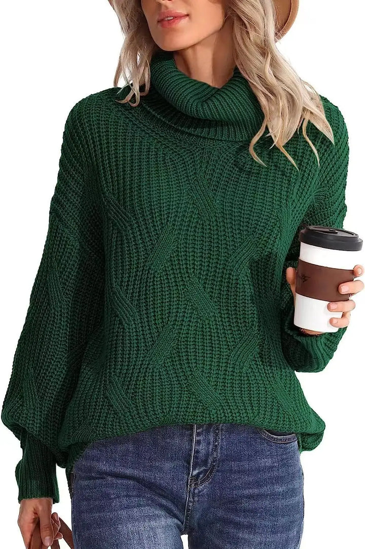 Sylvie Cable Knit Turtleneck Sweater
