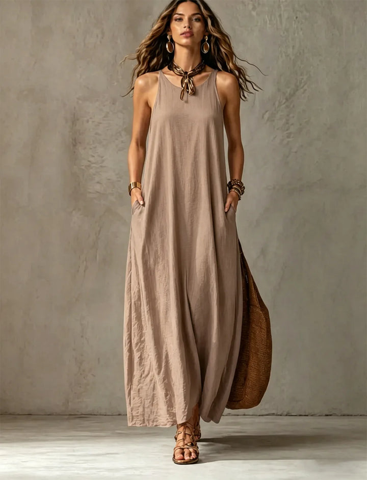Yasmin Pocket Linen Maxi Dress