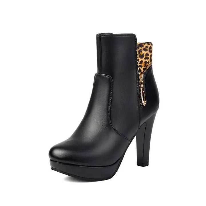 Marchant Leopard Panel Ankle Boots