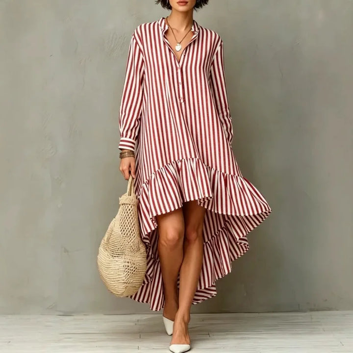 Juno Stand Collar Midi Dress