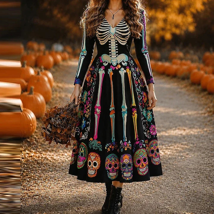 Calla Skull Print Maxi Dress