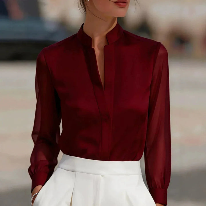 Alina Satin Sheer Blouse