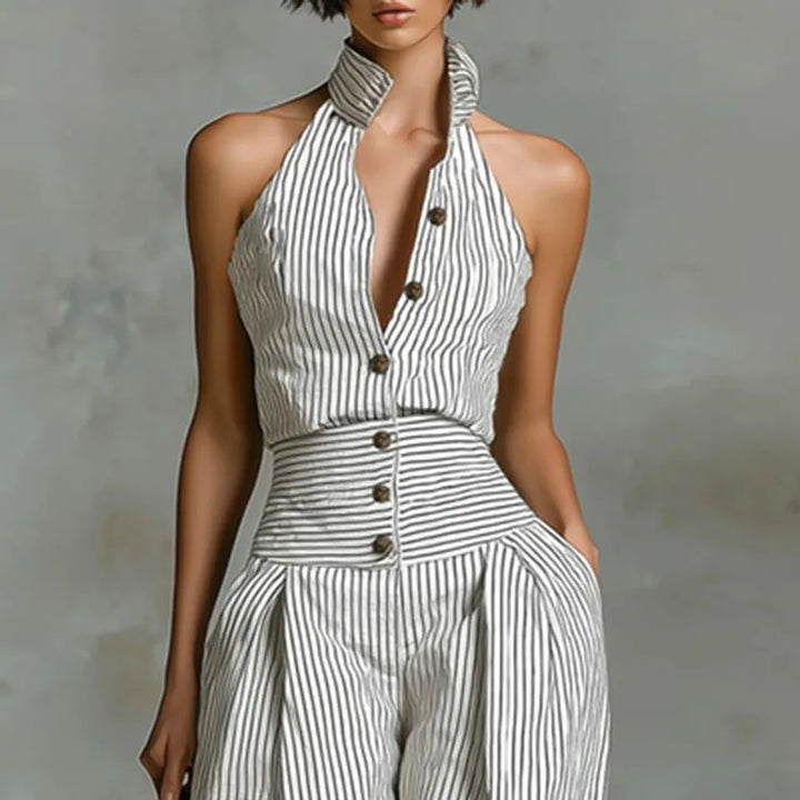Nadia Striped Wide Leg Jumpsuit