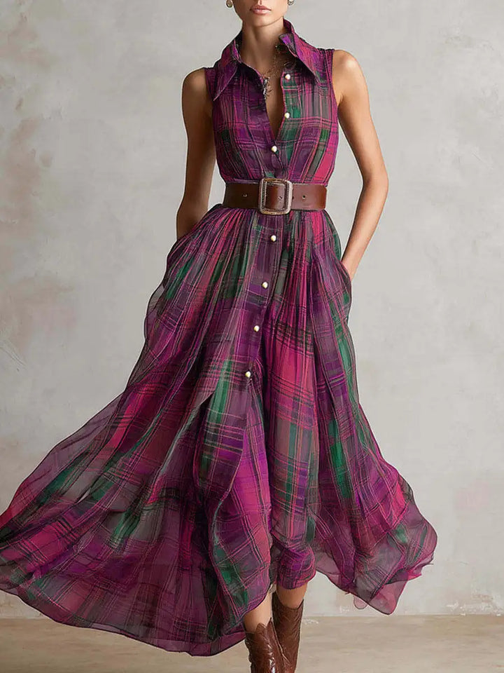 Rebecca Plaid Bohemian Maxi Dress