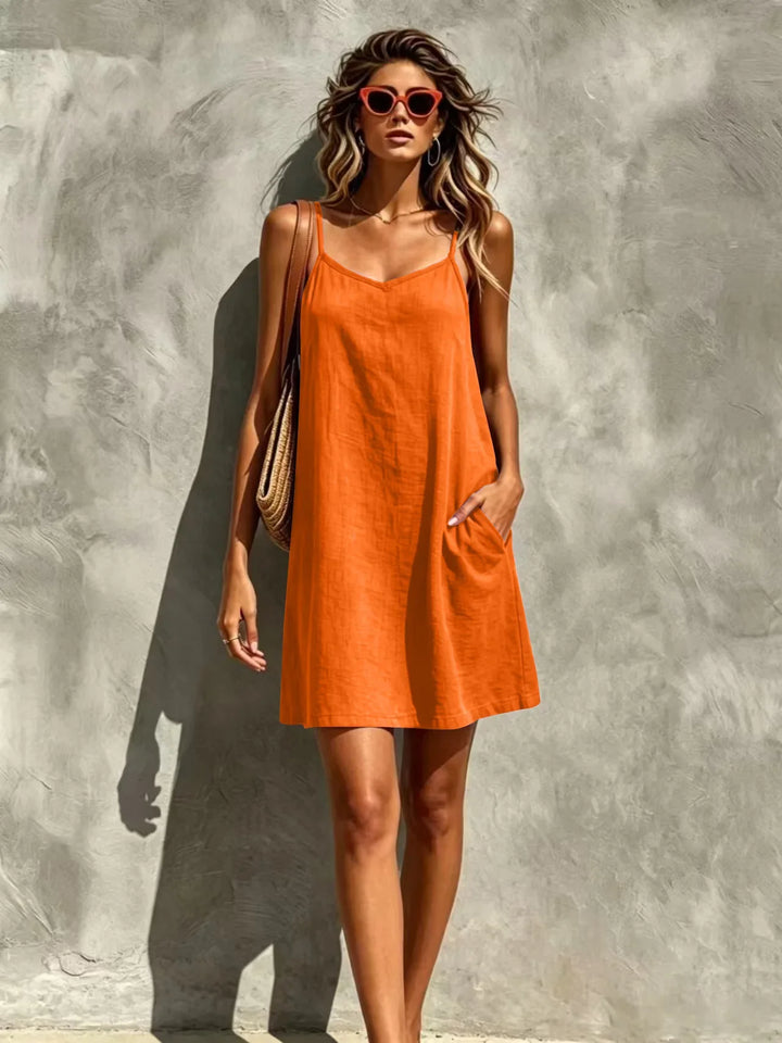 Lucille Sleeveless Pocket Mini Dress