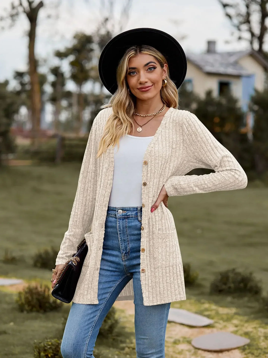 Noelani Ribbed Knit Cardigan