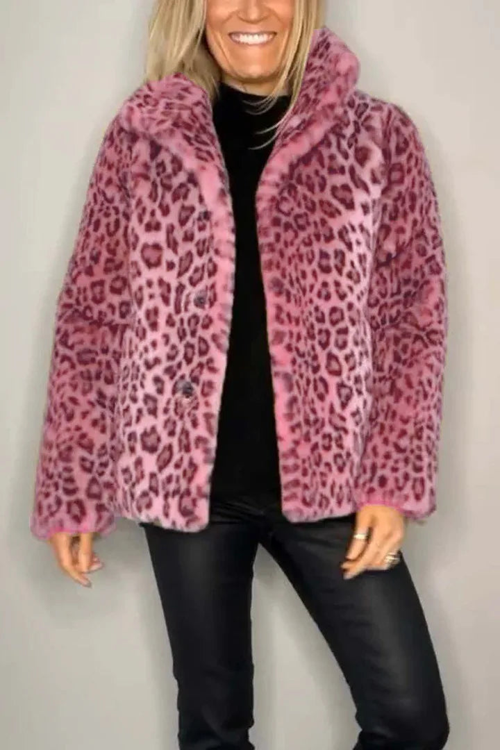 Adair Turn Down Leopard Coat