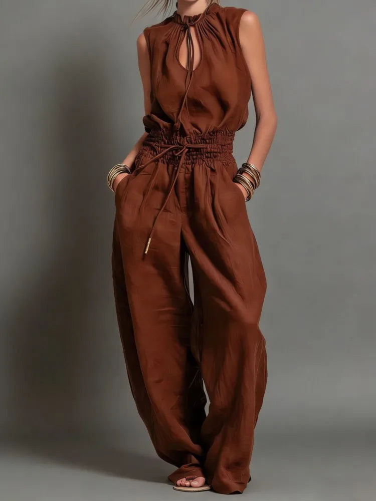 Georgia Drawstring Wide Leg Jumpsuit