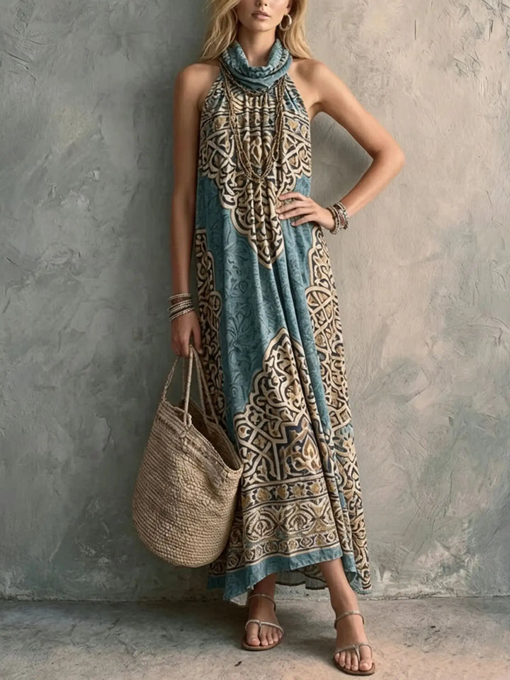 Cynthia Bohemian Halter Maxi Dress