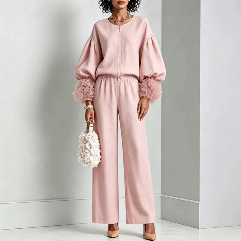 Emory Lantern Sleeve Two-Piece Set