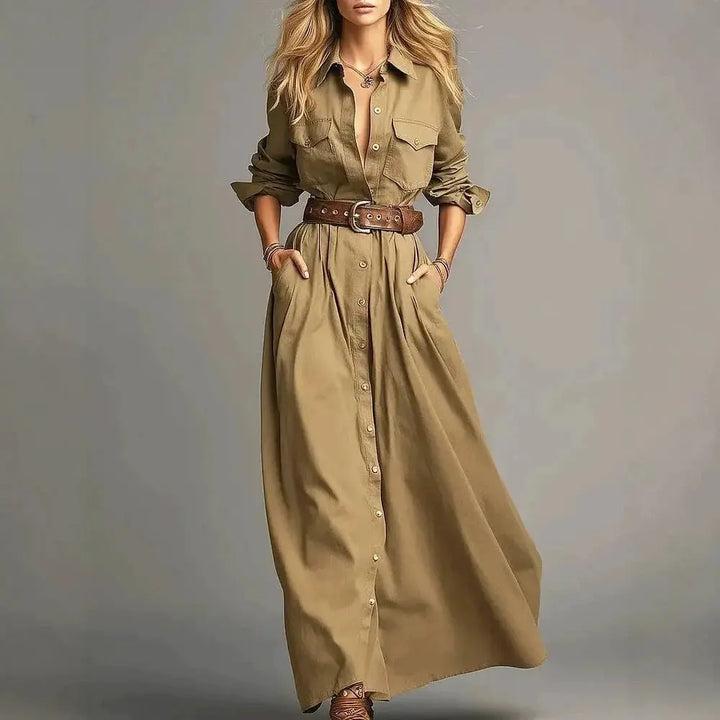 Liberty Button Front Maxi Dress