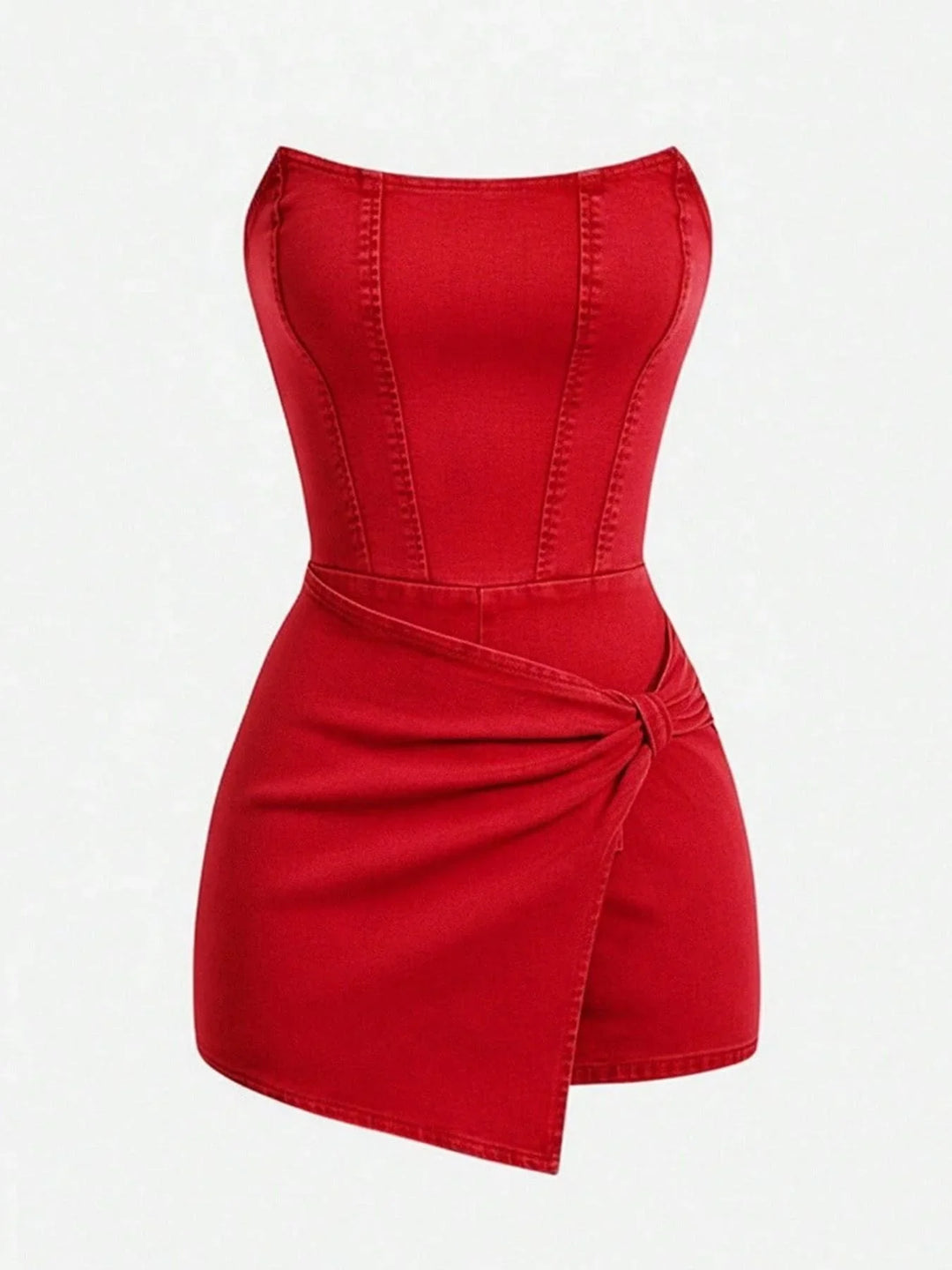 Mirelle Wrap Front Denim Dress