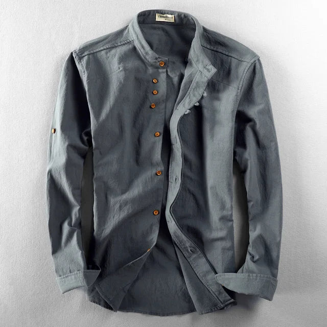Warren Slim Fit Linen Henley Shirt