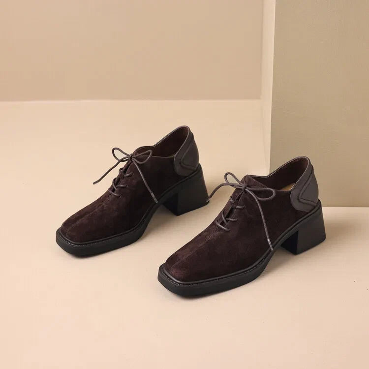 Harper Suede Block Heel Loafers