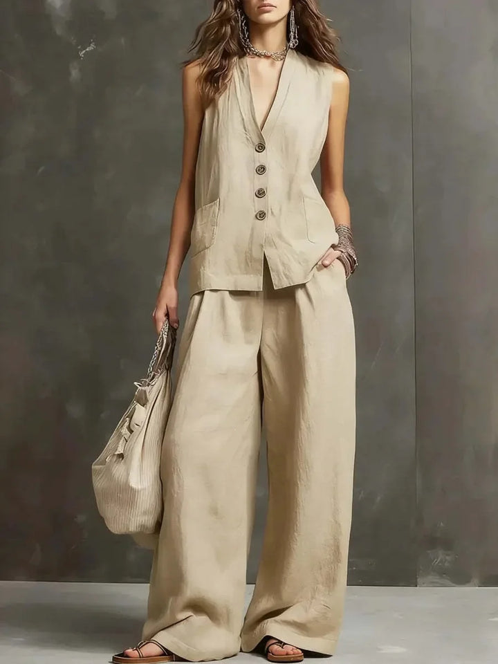 Hazel Breathable Linen Trouser Set