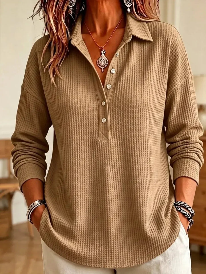 Rosamel Waffle Knit Polo Sweater
