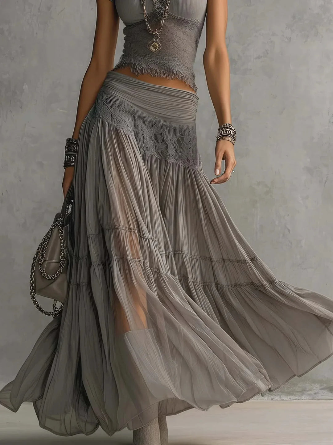 Clara Chiffon Maxi Skirt Set