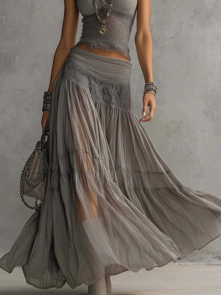 Clara Chiffon Maxi Skirt Set