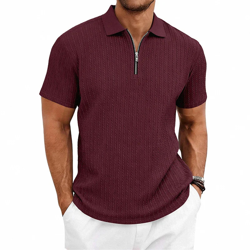 Tristan Textured Zip Polo Shirt