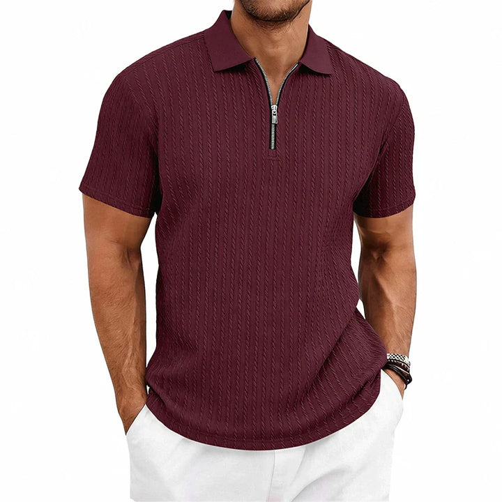 Tristan Textured Zip Polo Shirt