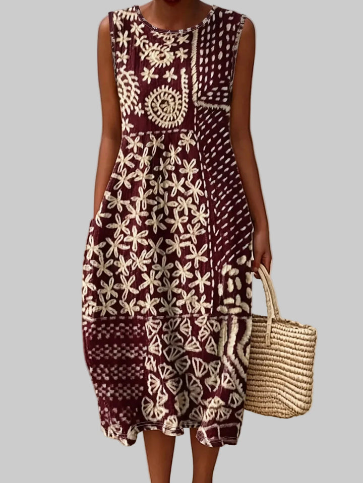 Petraia Bohemian Floral Midi Dress