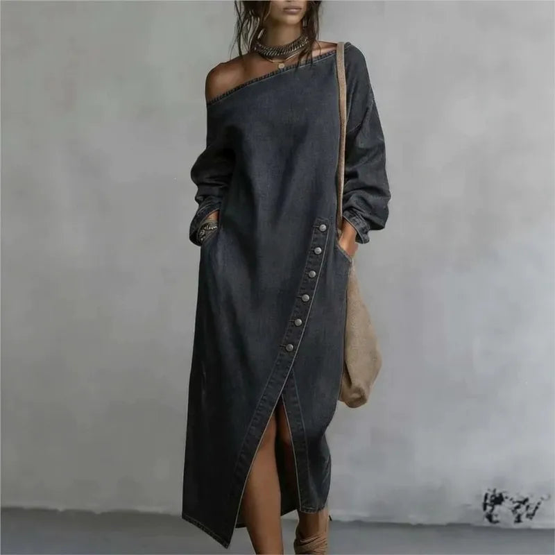 Willa Off Shoulder Denim Dress