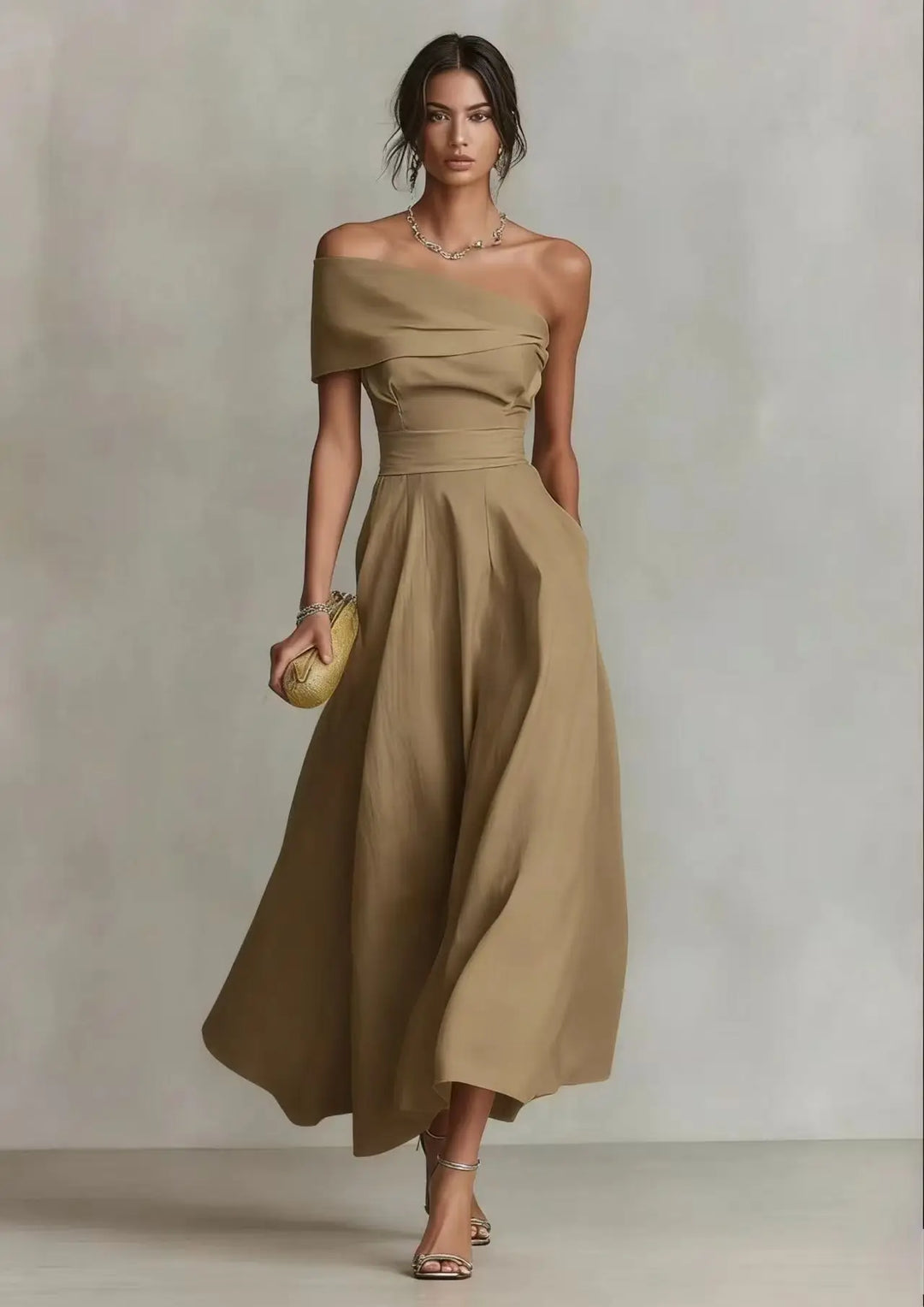 Lindsay One Shoulder Maxi Wedding Guest Dress
