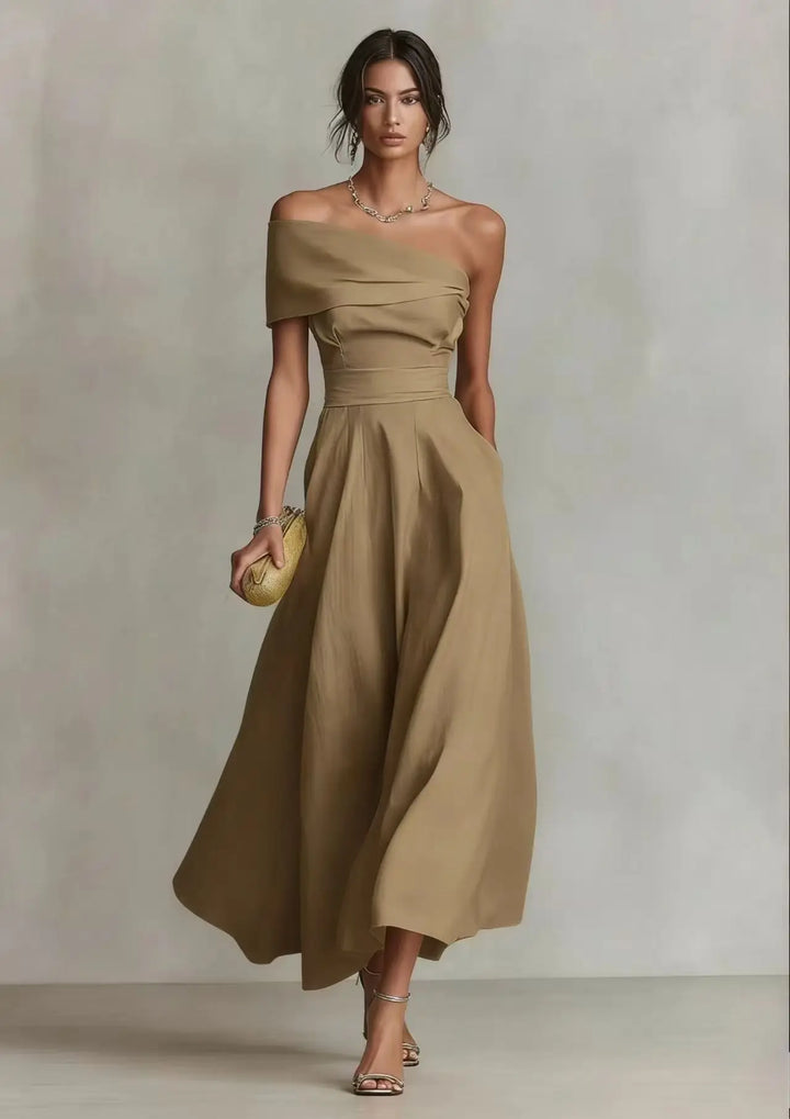 Lindsay One Shoulder Maxi Wedding Guest Dress