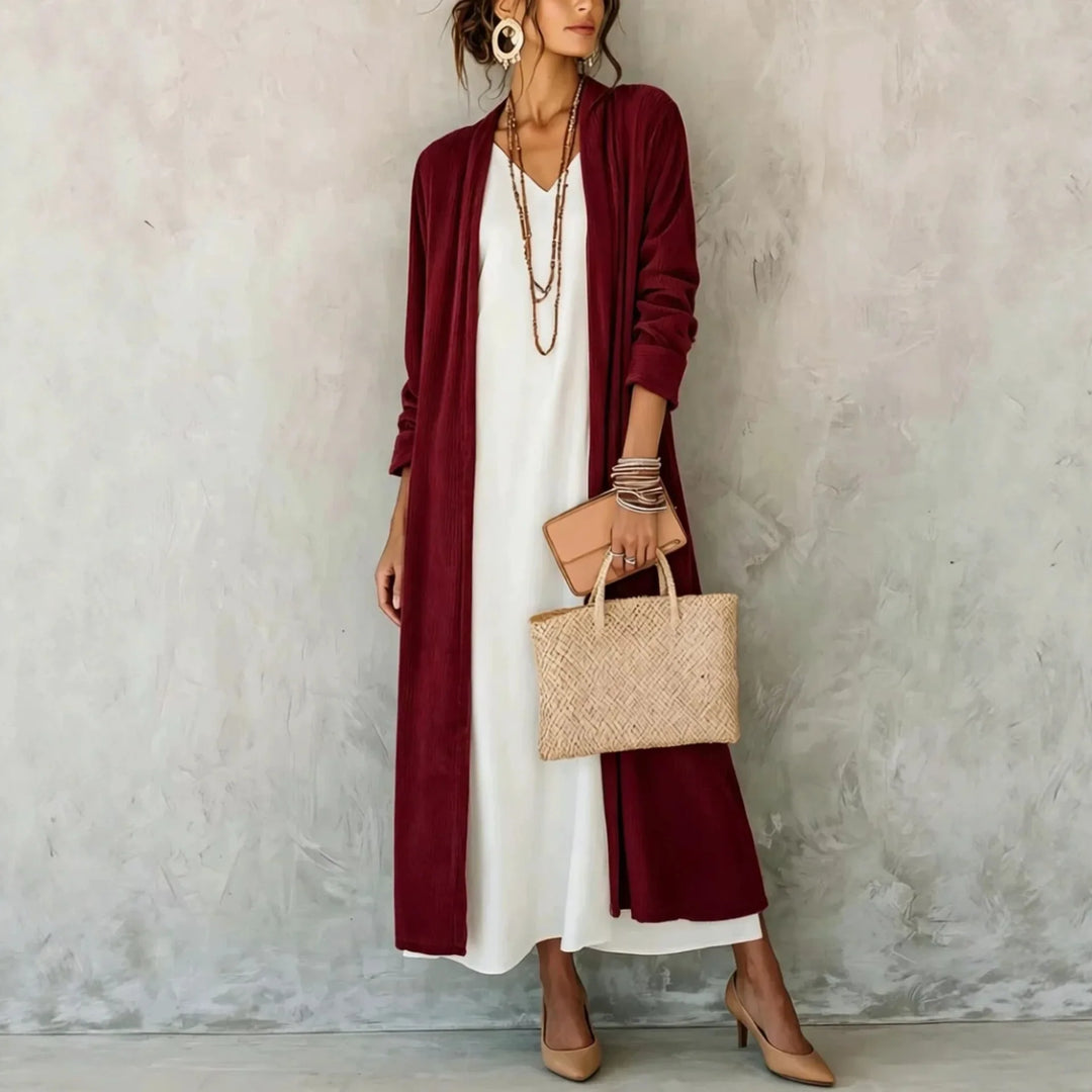Valeria Corduroy Long Cardigan