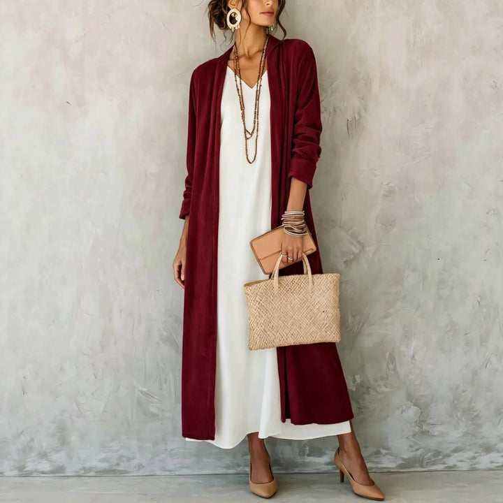 Valeria Corduroy Long Cardigan