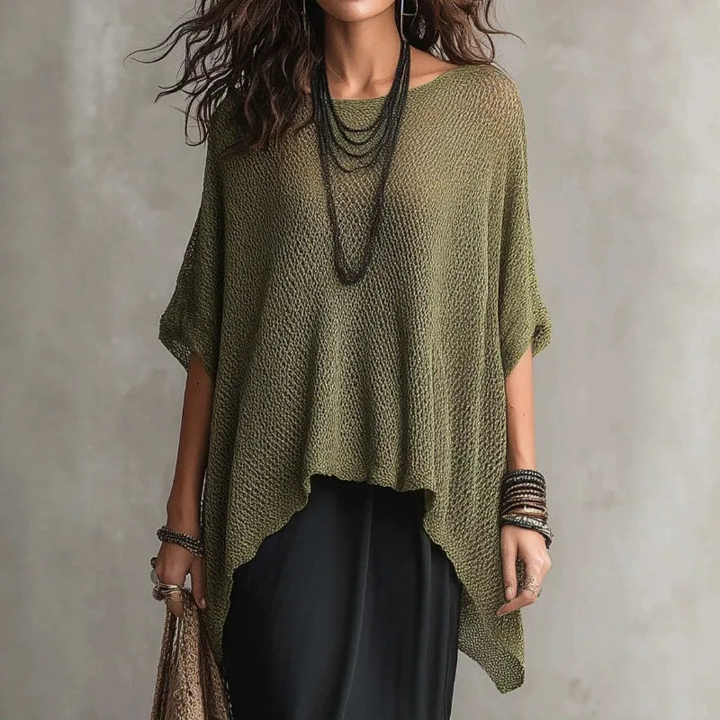 Alvion Batwing Sleeve Knitted Blouse