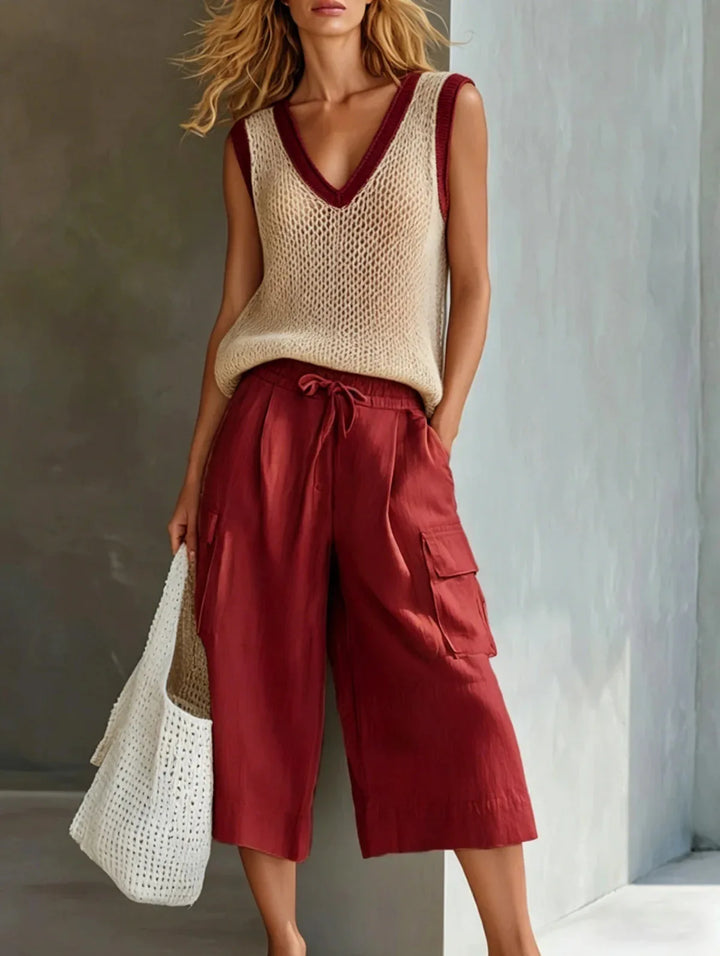 Natacha Knit Vest Casual Shorts Set
