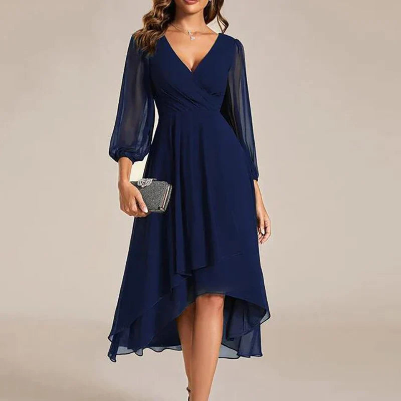 Amelina Flowing Mesh Midi Dress