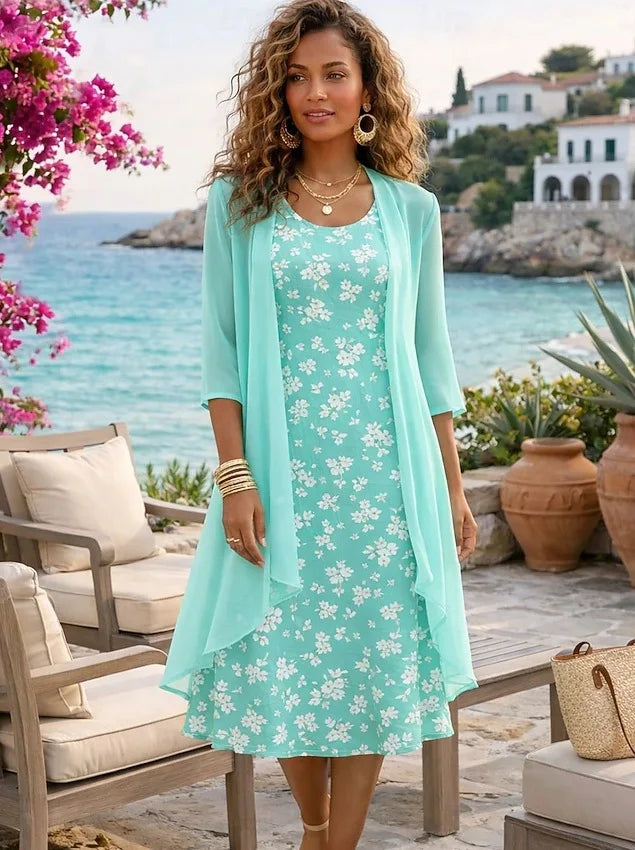 Hope Floral Print Midi Dress Set