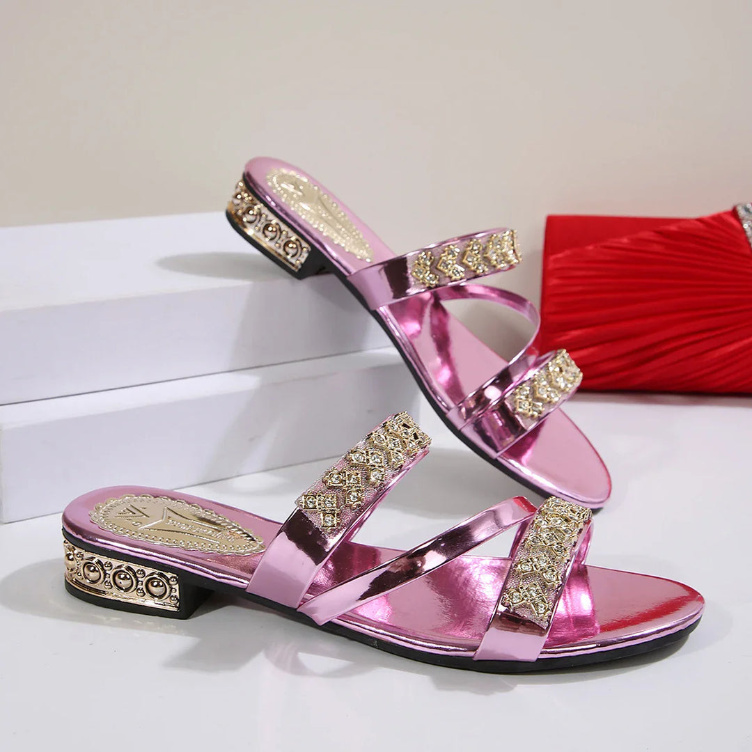Angel Rhinestone Slide Sandals