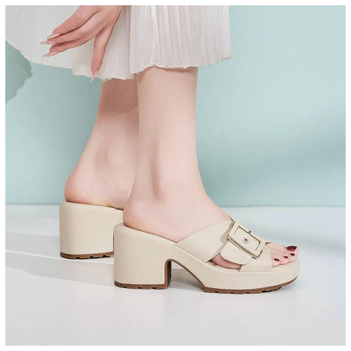 Keanna Orthopedic Buckle Heeled Sandals