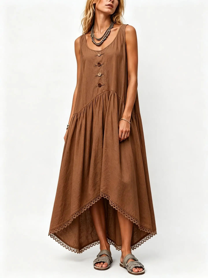 Tessa Flowy Asymmetrical Midi Dress