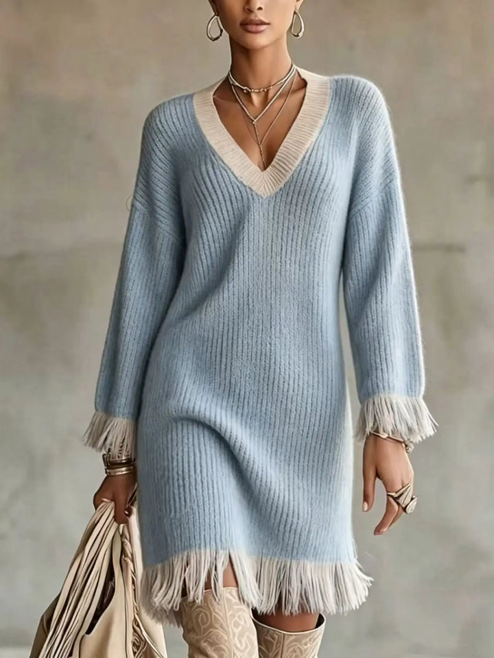 Amara Ribbed Fringe Dress