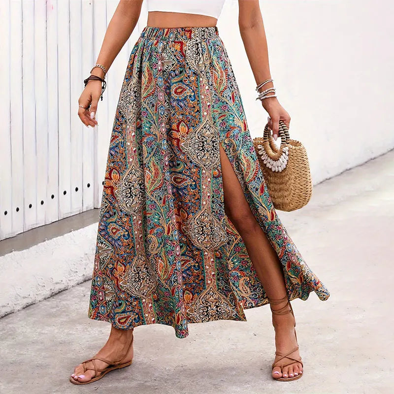 Lilly Bohemian Floral Maxi Skirt