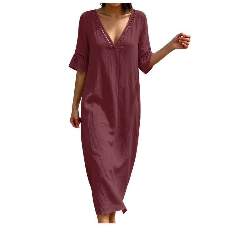 Valerie V Neck Casual Maxi Dress