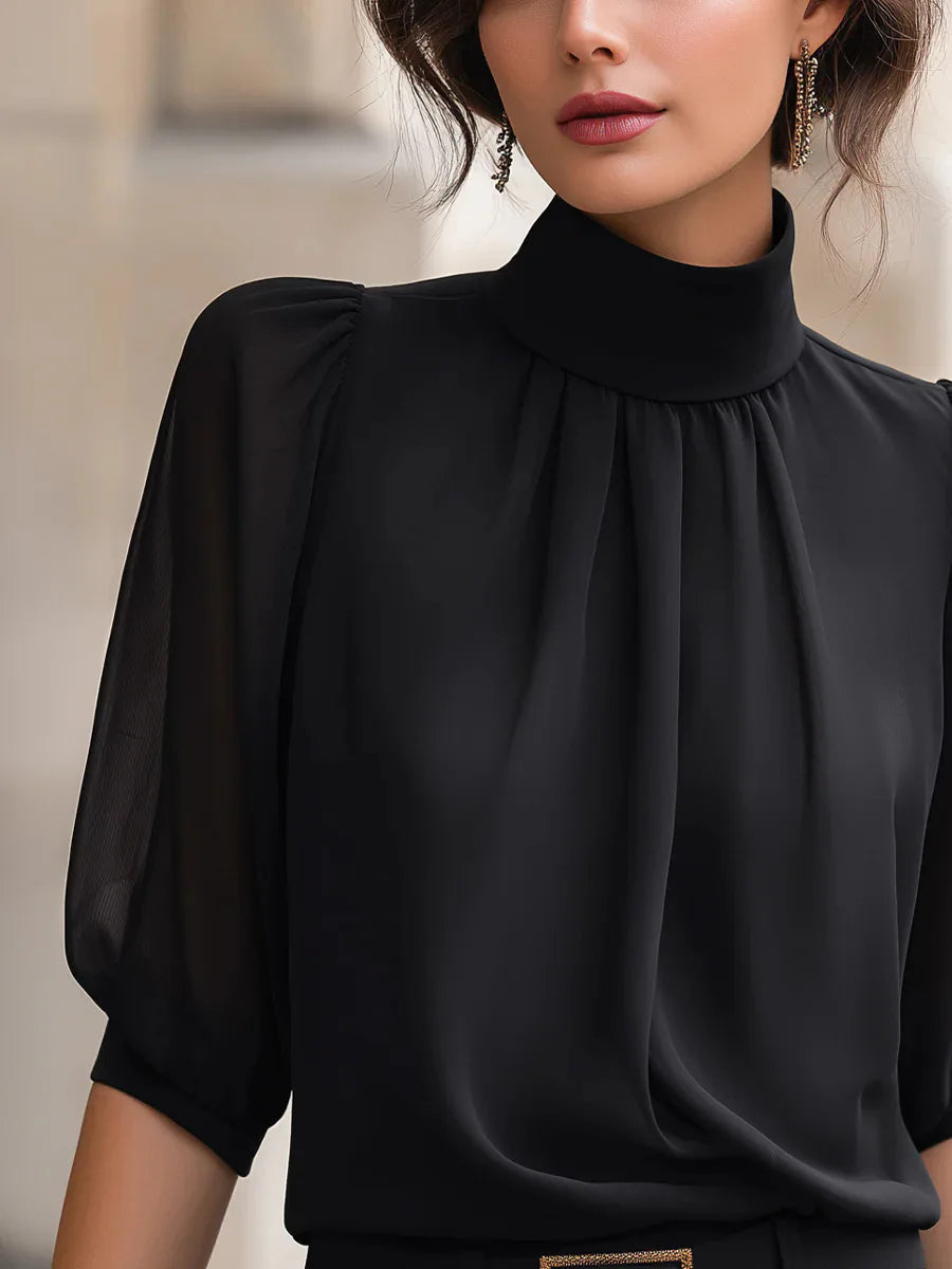 Everly Pleated Chiffon Blouse