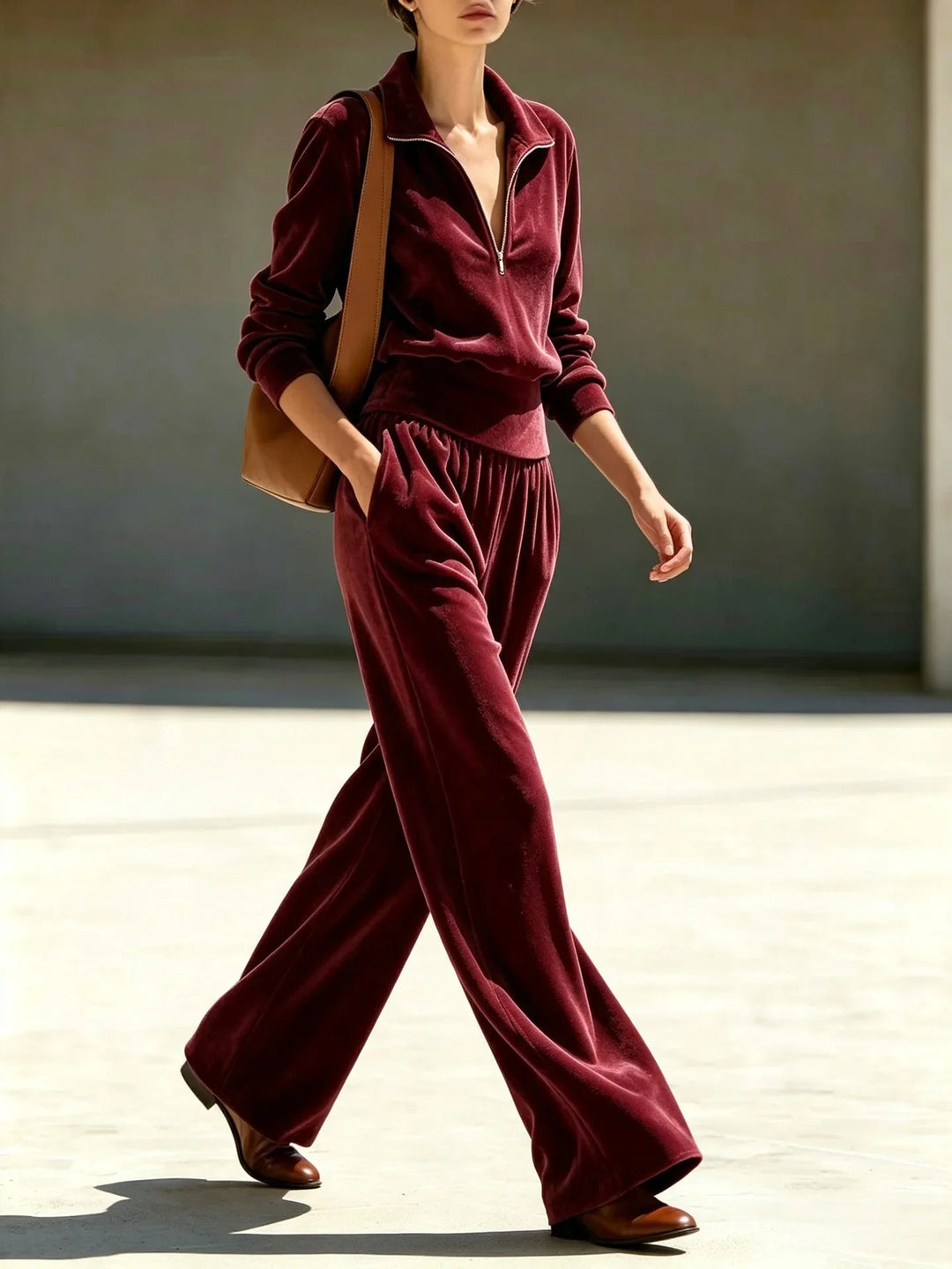 Bellamy Velvet Half Zip Tracksuit